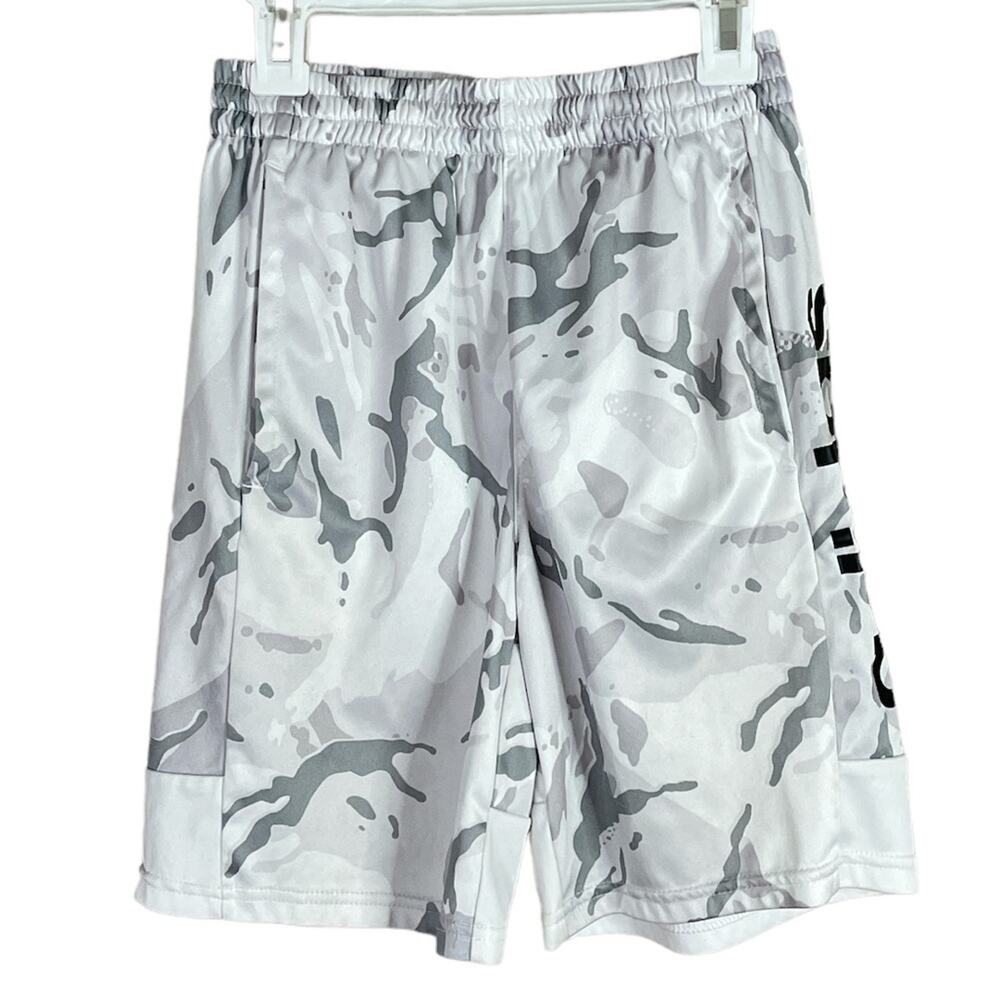 Adidas Athletic Basketball Shorts Camo White Gray SZ Small